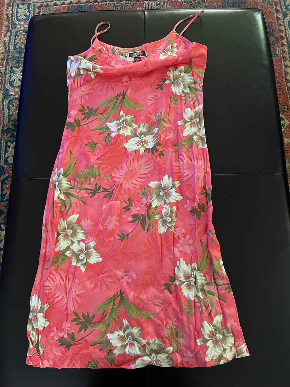 Coral Hawaiian print Floral Slip Dress
